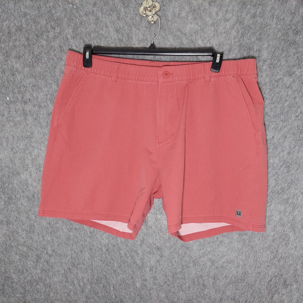 Huk Men Shoreside Shorts 3XL Red Performance UPF 30 Quick Dry Stretch Pockets